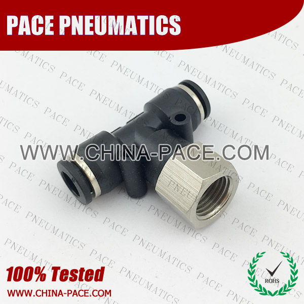 PLF,Pneumatic Fittings with npt and bspt thread, Air Fittings, one touch tube fittings, Pneumatic Fitting, Nickel Plated Brass Push in Fittings